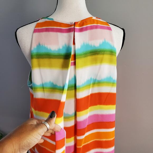 Zac & Rachel Striped Tiered Color Block Top Size L - Picture 4 of 8